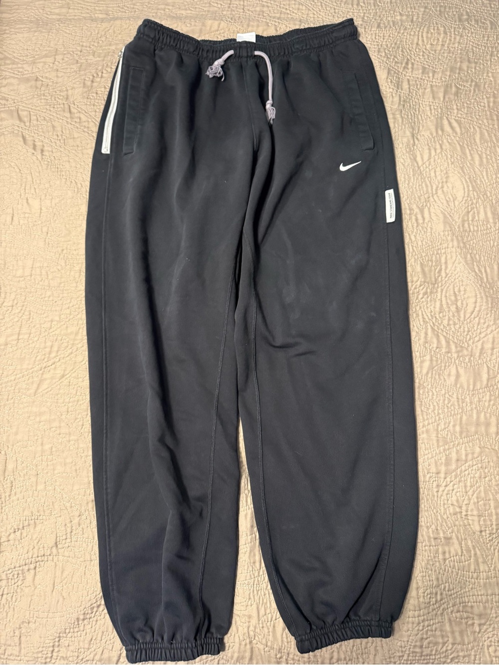 Nike Black men’s Jogger Sweatpants with White Swooshing